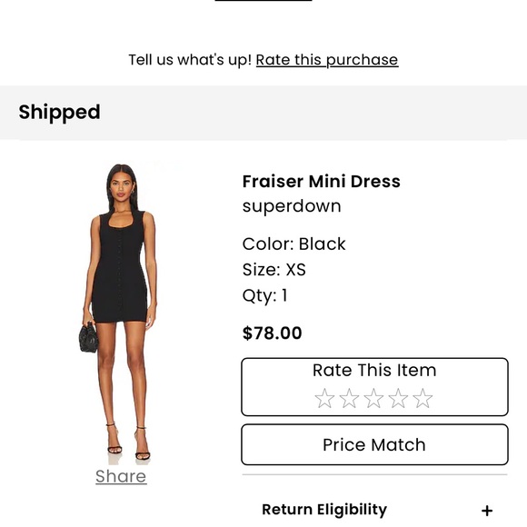 Superdown Black Mini Dress - Picture 1 of 2